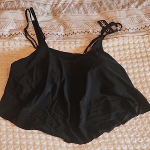 Black Strappy Tankini Top Xxxl